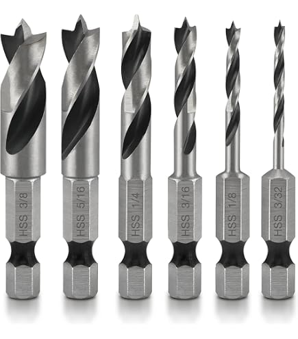 And Tool 42031 Fisch Brad Point Drill Bit Set - 8-Piece Chrome Vanadium ...