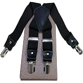 Kemer D&uuml;nyası Metal 4 Clip-on Luxury Trouser Strap with Leather Ends