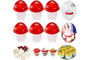 UAZEO 6pcs Silicone Egg Poacher Cups,No Shell Egg Cook Cups Non Stick Silicone Egg Boilers,Non-Stick Silicone Egg Boiler,Silicone Non-stick Egg Cooker,Non Stick Egg Boiler Egg Cooker for Fast Breakfast (6)