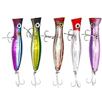 2 Leurres Flottants Popper – 40,3 G, Hameçons VMC, Billes D’acier Intégrées, Yeux 3D, Pour Thon, Bar, Brochet, Pêche En Mer Et Rivière