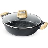 GiPP Casserole Dish 11 Inches with Lid and Anti-scalding Handle, Kitchen Pots with Non-Stick Ceramic Coating, Cast Aluminum,