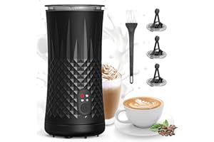 MELQUE Montalatte elettrico, 4 in 1 montalatte automatico a mancanza di corrente montalatte elettrico per latte caldo e freddo schiuma, cappuccino, macchiato