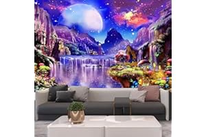 G-LIKE Wandteppich Wandtuch UV-Reaktiv Wandbehang – 3D Digital Bedruckt Farbenreich Dekostoff Dekoration für Wohnzimmer Schlafzimmer Party Urlaub