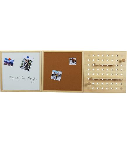 Magnetische Whiteboard- & Korktafel-Kombination, 91x91 Cm – Schwarzer Rahmen, Für Wandmontage