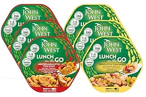 AHG INVESTMENT John West Lunch On The Go Tasty Ready to Eat Fish Tuna Salad - Pack of 6 x 220g