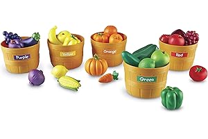 Learning Resources Le Marché des fermiers Set de tri des Couleurs, marchande Enfants, legumes Jouet, Fruits et legumes Jouets, Cadeau pour Les Enfants de 18 Mois, 1 2 3 4 5 Ans, garçons et Filles