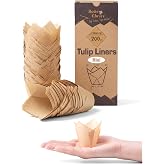 Bake Choice Mini Paper Cupcake Moulds, 200 Pieces, Tulip Muffin Paper, EU Parchment, Natural, Unbleached &amp; Grease-Proof, Cupc
