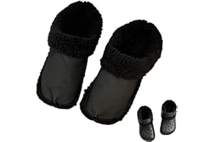 TSATHOGGUA Plantillas interiores de repuesto para colmillos y zuecos, forro de piel cálido y extraíble para zapatos (negro, 40-41)
