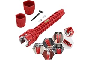 JRSHIRLEYLTD Chiave per rubinetto, 8 in 1 Chiave per rubinetto, Installatore di rubinetti multifunzionale, Strumento chiave per rubinetto, per lavandino, bagno, cucina