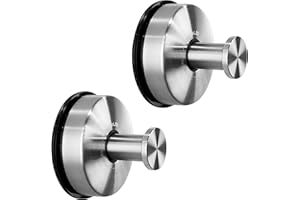 JOMOLA Gancho ventosa de Vacío Gancho de Succión Super Toalleros de gancho Colgador Ventosa para Pared Baño Cocina para Colgar Llaves Abrigos Ropa Bolsos Ducha Acabado Cepillado, 2 Piezas