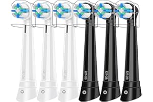 LOKOBATII 6PCS iO Toothbrush Heads Compatible with Oral B iO 2/3/4/5/6/7/8/9/10 Series Electric Toothbrush,Gentle Cleaning iO Electric Toothbrush Replacement Heads for Teeth & Gum Protection,White/Black