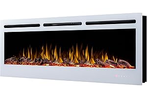 Noble Flame Paris bianco 1660 – Camino elettrico da parete – Camino da camino – Montaggio a parete – Telecomando – Profondità di montaggio 14 cm – Varie larghezze