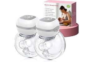 Haokoo Tire Lait Electrique Main Libre – Sans BPA, Silencieux et Ultra-Léger, Portable, 12 Niveaux & 3 Modes, Anti-reflux, Écran LCD, Brides 21/24mm, Nettoyage Simple (2 Pièces)