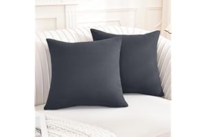 YSTELLAA Funda Cojin 50x50 (Juego De 2), Fundas Cojines Decorativas Geometría, Funda De Almohada Cremallera Invisible, Suaves Y Lavables, para Habitación Dormitorio Salón, Gris Oscuro