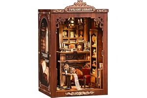 DIY bok nook kit-skymningsbokhylla - träpussel, DIY-bokhylla, dekorativa presenter, gör-det-själv-set för vuxna, Nook Bok, julklappar och födelsedagspresenter