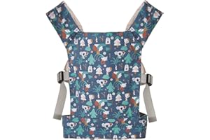 Lictin Doll Baby Carrier 100% Cotton - Adjustable, Comfortable & Easy-to-Wear, Ergonomic Baby Doll Accessories for Girls' Realistic Role-Play, Ideal Toy & Gift (Blue Koala)