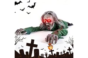 Picysa Crawling Zombie Animatronic, Spooky Tomb Crawler for Halloween B