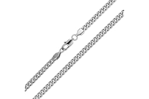 Bling Jewelry Collier Chaîne à Maillons Solides pour Motard, Plaqué Or, Ton Argent, Acier Inoxydable Noir IP, 18, 20, 24, 30 Pouces, 4, 7, 8, 10MM