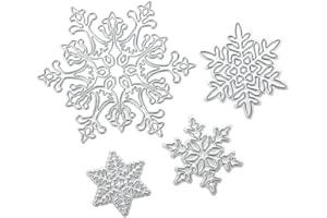 AMAZINGDEAL365 Scrapbooking dies de decoupe 4pcs Flocon de neige de Noël Cutting Dies pochoirs Matrices de découpe Bricolage Album papier carte Craft