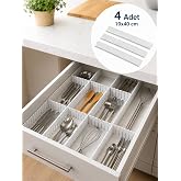 Beylini 4'L&uuml; &Ccedil;ekmece İ&ccedil;i D&uuml;zenleyici 10x40 CM Custom Organizer İsteğe G&ouml;re Kesilebilir Dolap &Ccedil;ekmece İ&ccedil;i Makyaj &Ccedil;atal Kaşık B