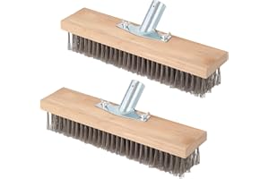 WANDGU - 2 Fruste in Filo di Acciaio 30 cm, Scopa per Erbacce e Muschio, Rimozione Robusta da Giardino in Acciaio