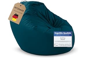 ‎BUBIBAG BuBiBag 2in1 Sitzsack Sitzkissen mit Füllung |X- Large Ø: 130 cm, Petrol | Indoor & Outdoor Beanbag | Geeignet für Kinder Innen- & Außenbereich Kinderzimmer | Wasser- & Schmutzabweisend Wetterfest