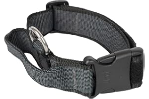 JULIUS K-9 JULIUS-K9, 100HA-K-15-P Kolorowo-szary kołnierz K9 z uchwytem, zamkiem bezpieczeństwa i logo, 40 mm*38-53 cm, regulowany, czarno-szary,