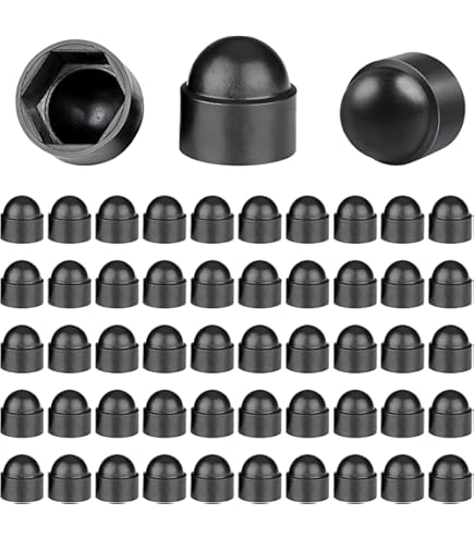 10 Stück M20 Nylon-Hutmuttern Schwarz - Sechskant Schraubkappen