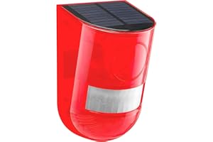 COMBOSS Sound & Light Alarm Motion Sensor 110 Decibels Siren Sound Alert & 6 LED Flash Warning Strobe Security Alarm System for Farm Villa