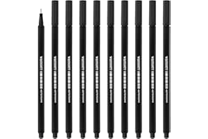 Westcott fineliner black 10 pieces | 10-pack premium fineliner with 0.4mm line width | precise line guidance, metal tip, quick-drying water-based ink | E-737760 00