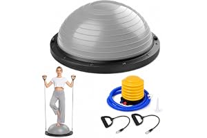 Balance Ball halvkula 46 cm, yogakollöare med pump 2 träningsband