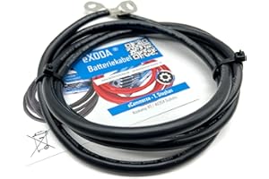 eXODA Câble de batterie 200cm câble d'alimentation en cuivre 25 mm² avec cosses à œillets M10