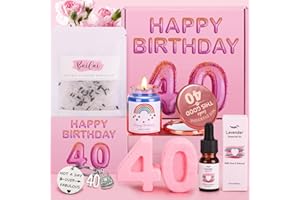 BAICAI 40th Birthday Gifts for Women, Unique 40th Birthday Hampers for Her Happy 40th Birthday Pamper Gifts Basket for 40 Year Old Women, Female 40th Birthday Presents Ideas for Women Best Friend, Sister