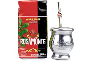 YERBEE Yerba Mate Rosamonte Tradizionale 0.5 kg | Kit da Tè Mate in Acciaio Inox: Tazza Yerba Mate - Zucca | Cannuccia Yerba Mate - Bombilla