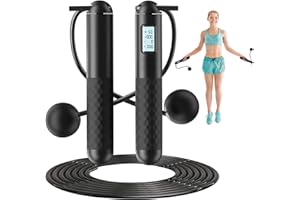 CHANCCI Ropeless Skipping Ropes,Cordless Skipping Rope for Adults,Smart Digital Gravity Ball Jump Ropes,Cordless Jump Rope With Counter,Weighted Skipping Rope without Ropes for Home