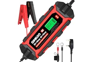 GOOLOO 6 Amp Smart Battery Charger, 6V and 12V Trickle Charger and Maintainer for Lead-Acid Battery, Up to 150Ah, Battery Desulfator with LCD Display Pulse Repair Charger