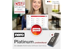 Nero SOFTWAREPAKET: Nero Platinum Unlimited Suite auf USB Stick | Videobearbeitung | Backup | Medien verwalten & abspielen | 8K | Fotos | Musik | PC Tuning | 1 PC | Windows 11 / 10 / 8 / 7