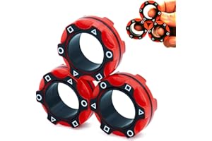 Aionly Magnetic Rings, Finger Spinner Fidget Toys, Stress Relief Toys for Anxiety, Magnetic Fidget Toy For Ages 4-10, Christmas Stocking Filler Gift For Boys Girls 4 5 6 7 8 Years Old (red)