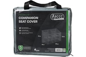 ASCOT GARDEN FURNITURE COVERS Ascot Premium Companion Seat Cover - 170 X 95 X 62/97 (H) cm Modern Grey