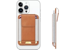 GENERISCH CaseBot Magsafe Wallet - Tarjetero magnético para iPhone 16/15/14/13/12 Series, compatible con 6 tarjetas, bloqueo RFID seguro, tarjetero delgado para hombre y mujer, marrón claro, Clásico