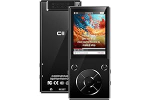 CCHKFEI 32GB MP3 Player Bluetooth 2.4 Inch Color Screen Hifi Metal Music MP3 Player with Bluetooth Speaker FM Radio Voice Recorder for Travel Running, Black