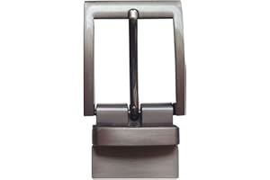 DANULAND Men's Solid Switched Pin Buckle,Leather Zinc Swirled Belt Buckle