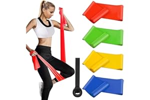 HEAWAA Latex Theraband Original Set, 4 Intensitäten Fitness Bands, ​Gymnastikband Trainingsband Therabänder Set für Pilates Yoga Krafttraining