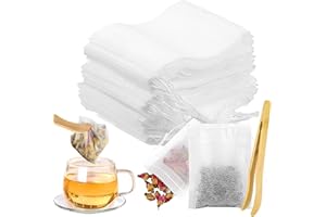 Tufa 400 Bolsas de Filtro de Té Desechables con Cordón, Bolsas de Te Vacias de Filtro de Malla + Clip de Té, Bolsitas de Té Vacía Filtro para Té Aromático, Especias, Vainilla, Lavanda, Café (7 * 9 cm)