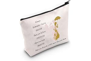 LEVLO Mary Movie - Bolsa de maquillaje para cosméticos Mary Fans Gift You Are Braver Stronger Smarter Than You Think con cremallera para mujeres y niñas, Bolso Mary, Bolsa de mano