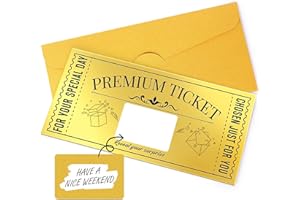 FITMITE Golden Ticket, Special Birthday Card with Scratch Sticker, Gifts for Women, best Gift for Girlfriend, Mom, Child