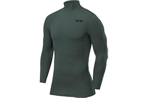 TCA Meskie Pro Performance Koszulka termoaktywna z dlugim rekawem i kompresja - Mock Neck