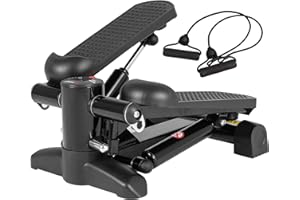 LeikeFitness Mini stepper per esercizi con monitor digitale e fascia di resistenza, attrezzatura per allenamento a casa