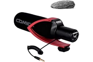 Comica CVM-V30 PROR Shotgun Video Mikrofon,Richtmikrofon DSLR Externe Mikrofon für Canon Sony Nikon Panasonic Camcorder Smartphone PC Laptop,Kamera Mikrofon für Video mit Windschutz und 3,5mm TRS/TRRS