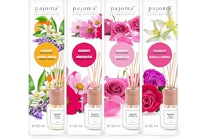 ‎PAJOMA pajoma® Raumduft Set, 4X 50ml Duftrichtung Morgentau, Rosenblüten, Lavendel-Orange, Vanilla & Berries